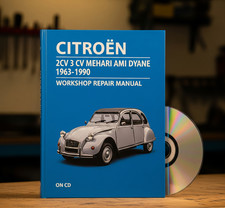 CITROEN 2CV 3 CV MEHARI AMI DYANE 1963-1990 Workshop Manual Repair Guide on CD.