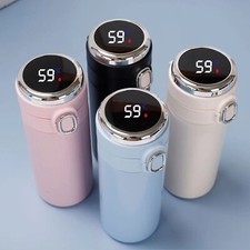 Handy Small Flask with Bounce Lid Hot Water Bottle Travel Mug Drinking Cup 420ml