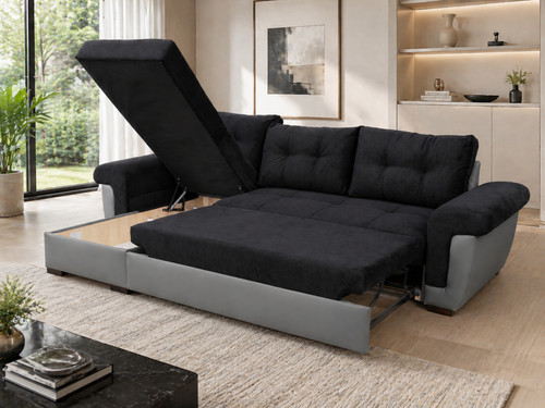 Corner sofa bed with - bed,