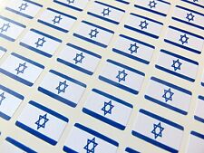 Pack of 64 Small Mini 20x12mm Israel Israeli Flag Stickers, Sticky Labels