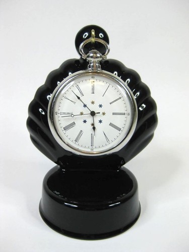 Black porcelain pocket watch - pocket,