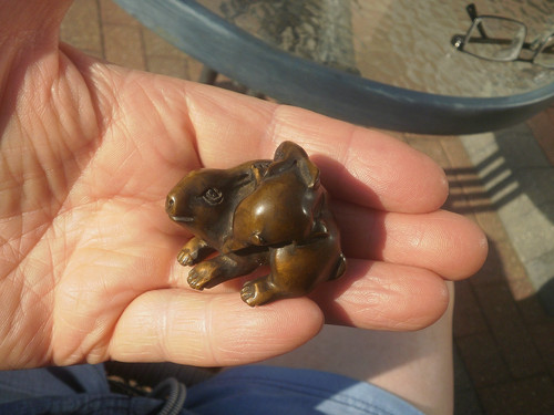 Hand carved wood netsuke - hand,