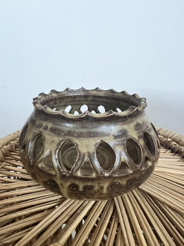 Vintage studio pottery candle - vintage,