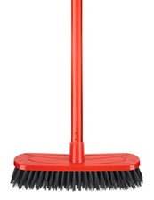Outdoor Broom with Handle Garden Sweeping Brush Stiff Hard Bristle Yard Sweeper