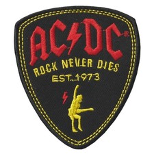 AC/DC Rock Never Dies Iron On Embroidered Patch (LB18) Official Merch