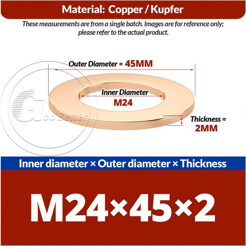 Metric copper sealing washers - sealing,