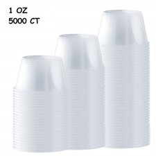 Plastic Souffle Pots Mini Portion Cups ~No Lids ~ Qty: 5000 Count ~ 1 oz - 30 ml