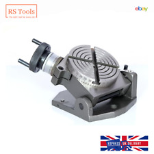 4" Inch Precision Tilting Rotary Table 100mm 4 Slots for Milling Metalworking UK