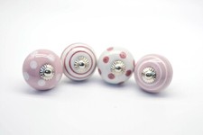 Pink white ceramic - white, knobs