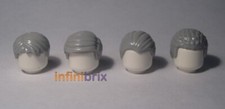 4x Lego Light Grey Male Hair