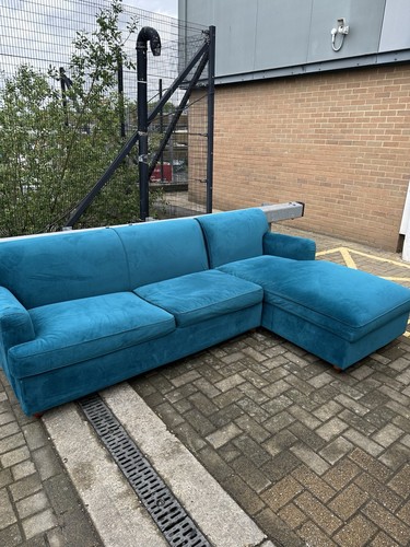 Teal made shape sofa bed - teal,
