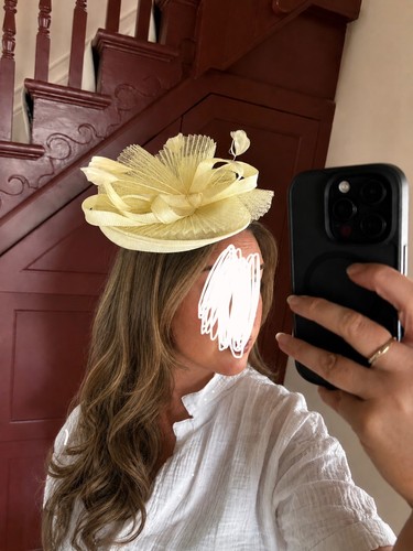 Pale lemon pleated bow - lemon, &