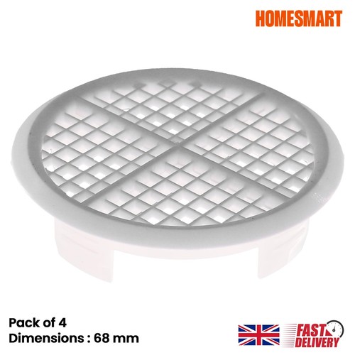 White plastic 68mm - white, round