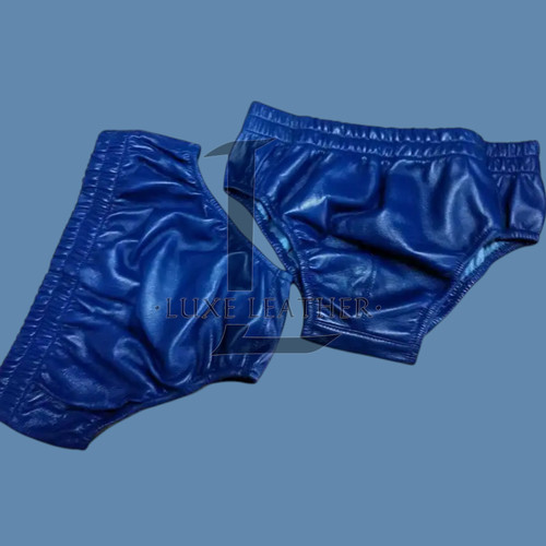 Men blue leather under wear - men,