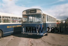 Blue Bus Service 1325 MHW 285L Bristol RE Colour Bus Photo 6" x 4"