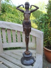 Statue Beetle Naked Sexy Art Deco Style Art Nouveau Style Bronze Signed Sculptur
