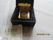 Brass Quartz Miniature Clock in Original Box wrapped present new battery