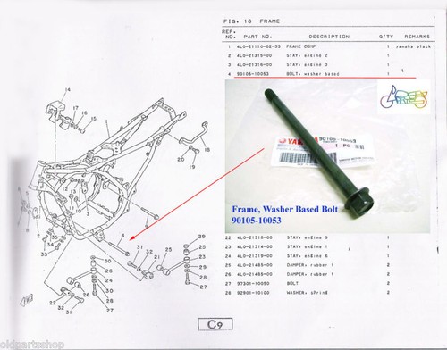 Yamaha rd350lc frame bolt - yamaha,