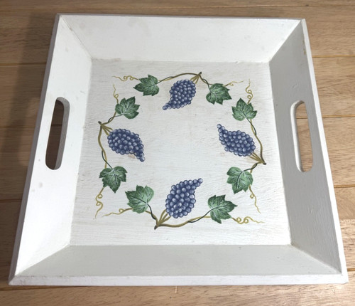Hand painted wooden square - hand,