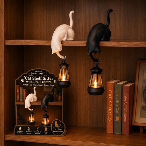 Cat shelf sitter with led - sitter,