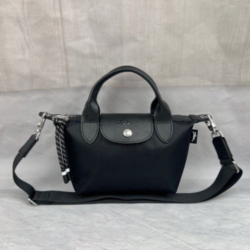 Longchamp black smail - smail, tote