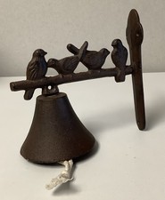 Cast Iron Bell Dinner Doorbell Ships Bell with Perched Birds Design