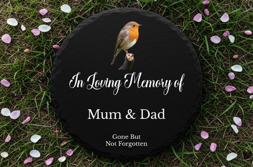 Round slate memorial - memorial, grave