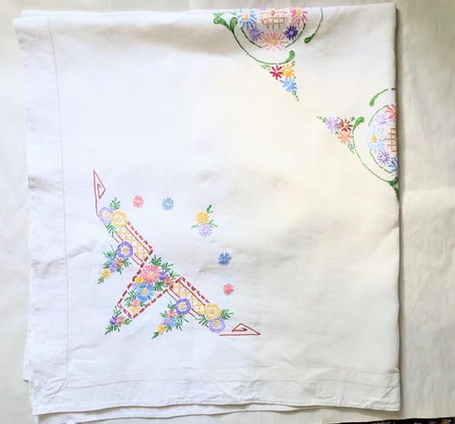 Vintage large hand embroidered - large,