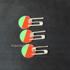 3x Silver Green Red Chrome S