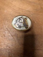 Aynsley Horses Porcelain Pill Box or Small Jewelry Trinket Box