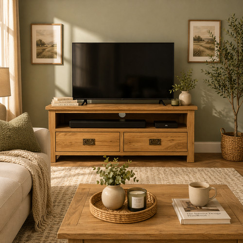 Oak unit with - oak, tv