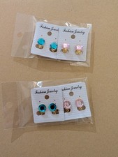 Clip On Earrings  2 pairs . For Children Or Non Pierced Ears