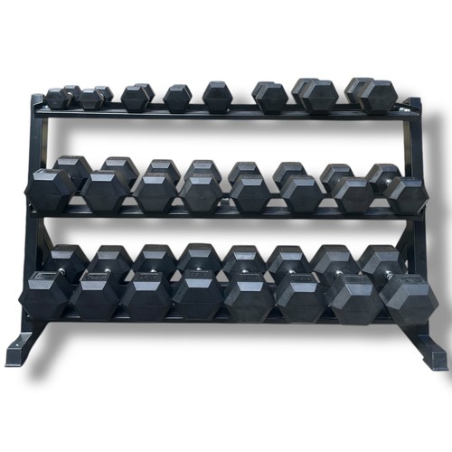 Rubber hex dumbbells - dumbbells, gym