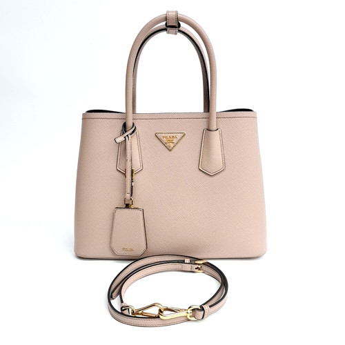 Prada saffiano double tote - saffiano, and