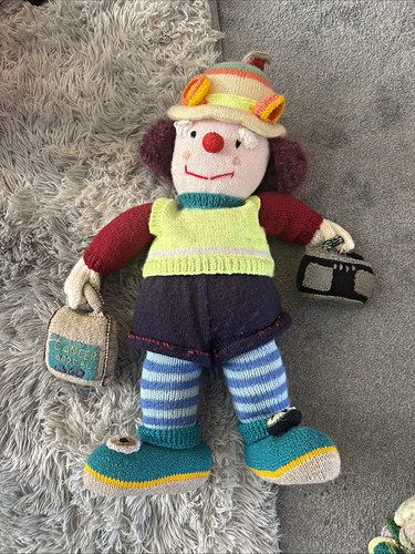 Knitted wool clown - knitted, toy