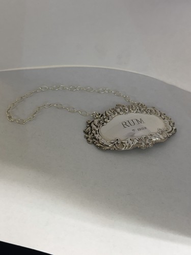 Solid silver decanter label - solid,