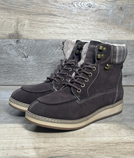 WHITE MOUNTAIN Suede Leather Lace Up Boots Women 6.5/7 Sherpa Lined NO SIZE TAG