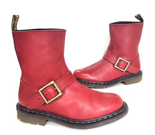Ladies martens red leather - ladies, dr