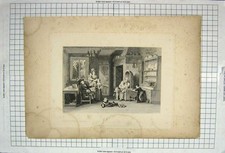 Original Old Antique Print