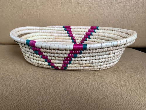 Oval woven wicker basket with - oval,