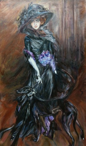 Oil painting canvas lady - oil, on