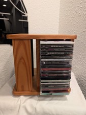 Vtg wood spinner rack - wood, cd