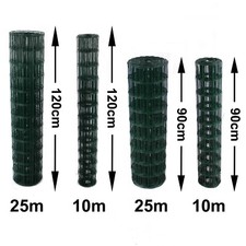 PVC Coated Wire Mesh Fencing 90cm or 120cm Height Green Galvanised Garden Fence