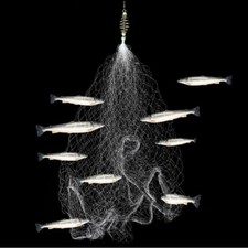 1Pcs Durable Copper Spring Shoal Fishing Nets with Night Luminous Beads