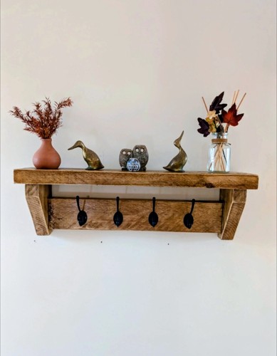 Wooden display coat rack/shelf