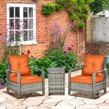 3 Pcs PE Rattan Garden Seating
