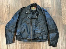 Vintage Schott Perfecto 618 Leather Motorcycle Jacket Size 46 Distressed READ