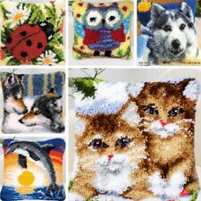 Latch Hook Rug Making kits for Beginners Adults Embroidery Animals Cushion Cover