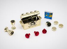 Lego Chrome Plated Gold Treasure Chest Pirates Map Coins Goblet Crystal New!!