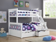 Pine Double Bunk Beds With Drawers - Triple Sleeper (available in 3 colours)